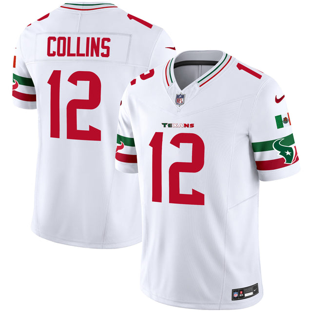 Men's Houston Texans Mexico Vapor Limited Jersey - All Stitched - White - Nico Collins ~5700877 — view 1