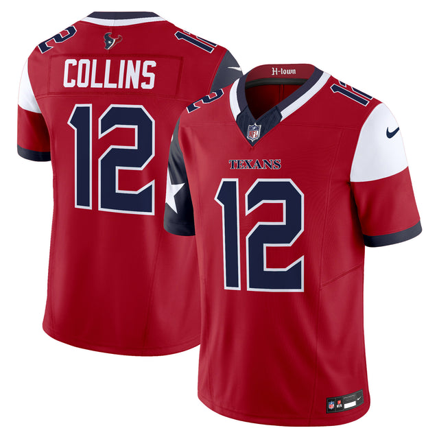 Men's Houston Texans 2024 Vapor Limited Jersey V5 - All Stitched - Red - Nico Collins — view 1