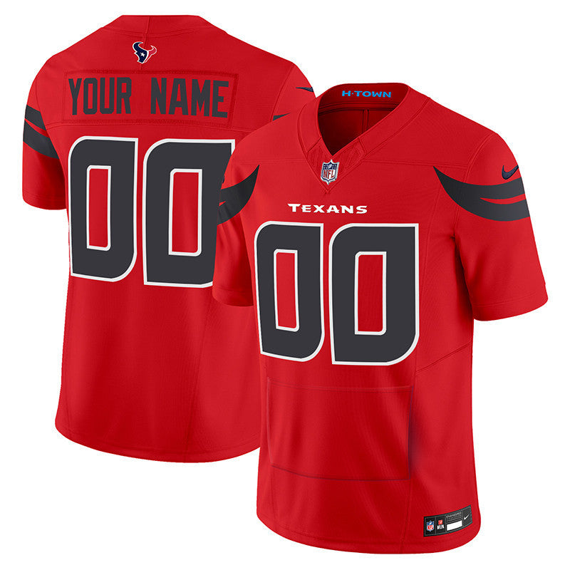 Houston Texans 2024 Vapor Hand Warmer Custom Jersey V2 - All Stitched - Red — view 1