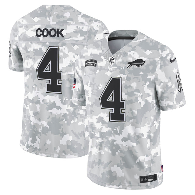 Buffalo Bills 2024 Salute to Service Vapor Limited Jersey - Arctic Camo - All Stitched - James Cook — view 1