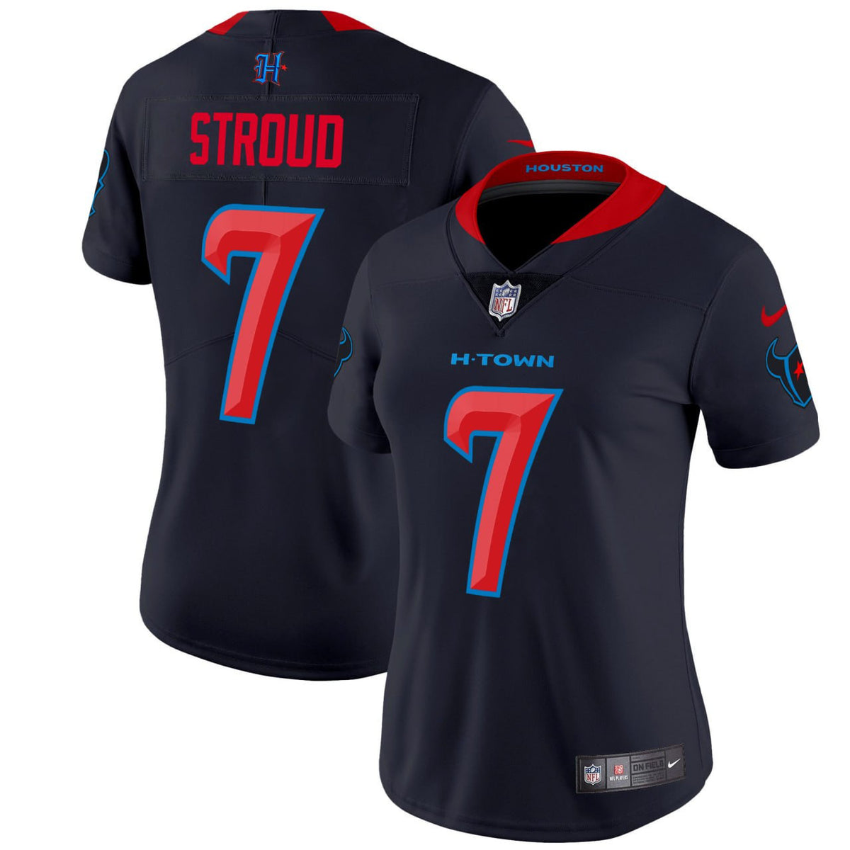 CJ Stroud Houston Texans Patch Navy Limited Women Jersey - All Stitched - Navy Limited — view 1
