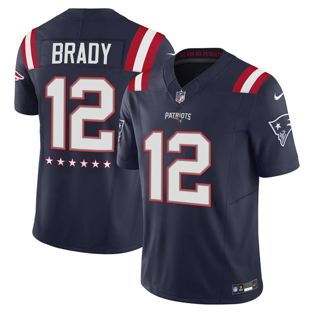 Tom Brady Patriots 6x-Time Super Bowl Vapor Limited Jersey - All Stitched - Navy — view 1