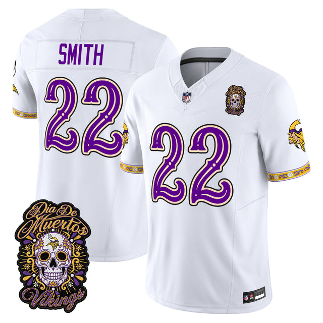 Men's Minnesota Vikings Día de los Muertos Vapor Limited Jersey - All Stitched - White - Harrison Smith — view 1