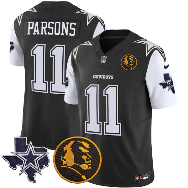 Men's Cowboys Texas & John Madden Patch Vapor Limited Jersey - All Stitched - Black - Micah Parsons — view 1