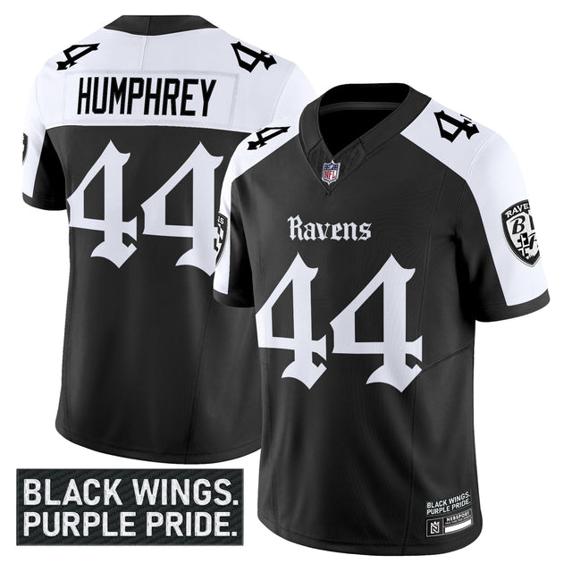 Men's Baltimore Ravens 'Gothic Nevermore Edition' Vapor Limited Jersey - All Stitched - Alternate - Marlon Humphrey — view 1