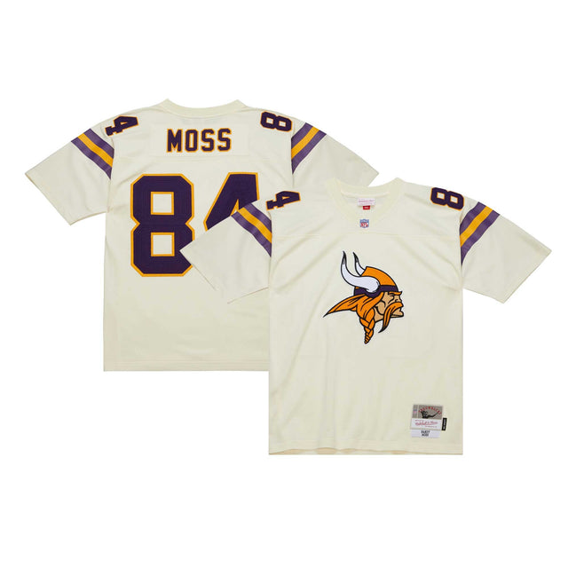 Randy Moss Minnesota Vikings Chainstitch Legacy Cream Jersey - All Stitched - Randy Moss — view 1