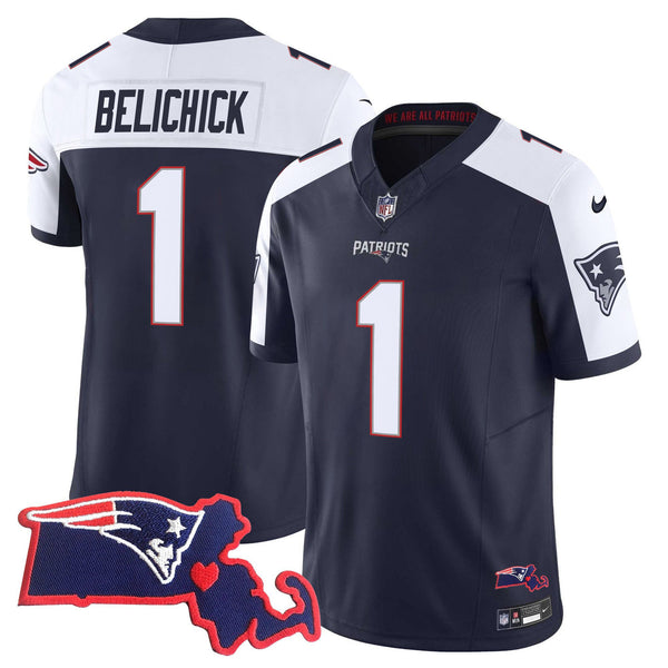 Women's Patriots Massachusetts Patch Vapor Jersey - All Stitched - Alternate - Bill Belichick — view 1