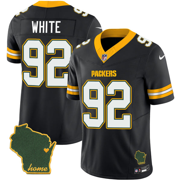 Men's Packers Home Patch Vapor Jersey V2 - All Stitched - Black - Reggie White — view 1