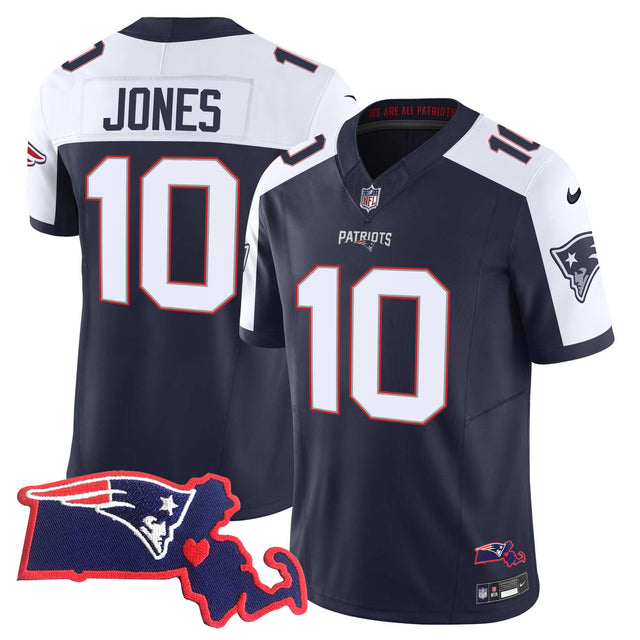 Women's Patriots Massachusetts Patch Vapor Jersey - All Stitched - Alternate - Mac Jones — view 1