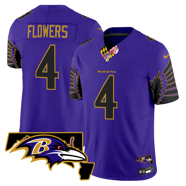 Men's Ravens Maryland Patch Vapor Limited Jersey V2 - All Stitched - Purple Limited - Derrick Henry — view 1