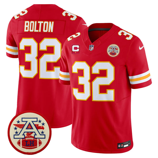 Men's Chiefs 2026 Lamar Hunt Patch Vapor Limited Jersey - All Stitched - Red - Nick Bolton — view 1
