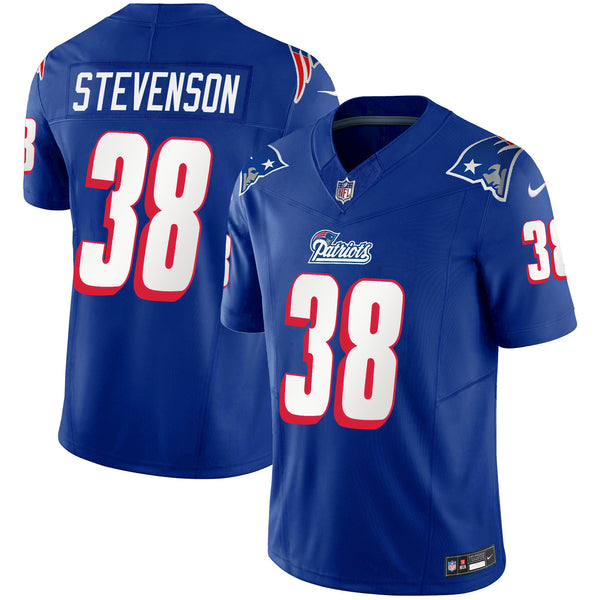 Men's Patriots 1996 Throwback Limited Vapor Jersey - All Stitched - Royal - Rhamondre Stevenson — view 1