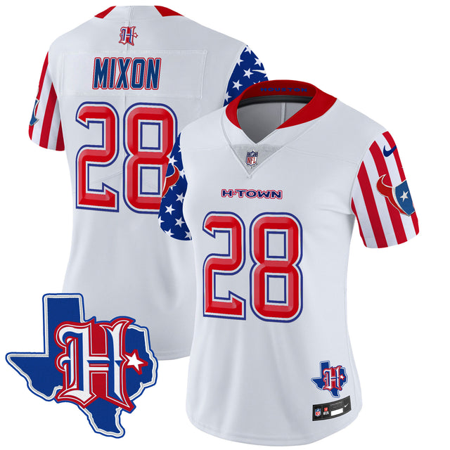 Women's Houston Texans American Style Vapor Limited Jersey - All Stitched - White - Joe Mixon — view 1