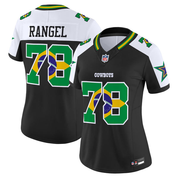 Women's RANGEL #78 Dallas Cowboys Brazil Jersey - Stitched - Black — view 1