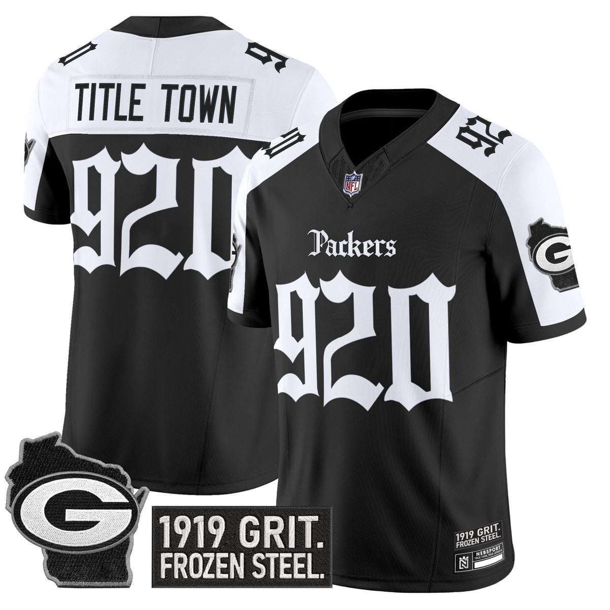 Men's Green Bay Packers 'Gothic Frozen Tundra Edition' Vapor Limited Jersey - All Stitched - Alternate - Title Town 920 — view 1