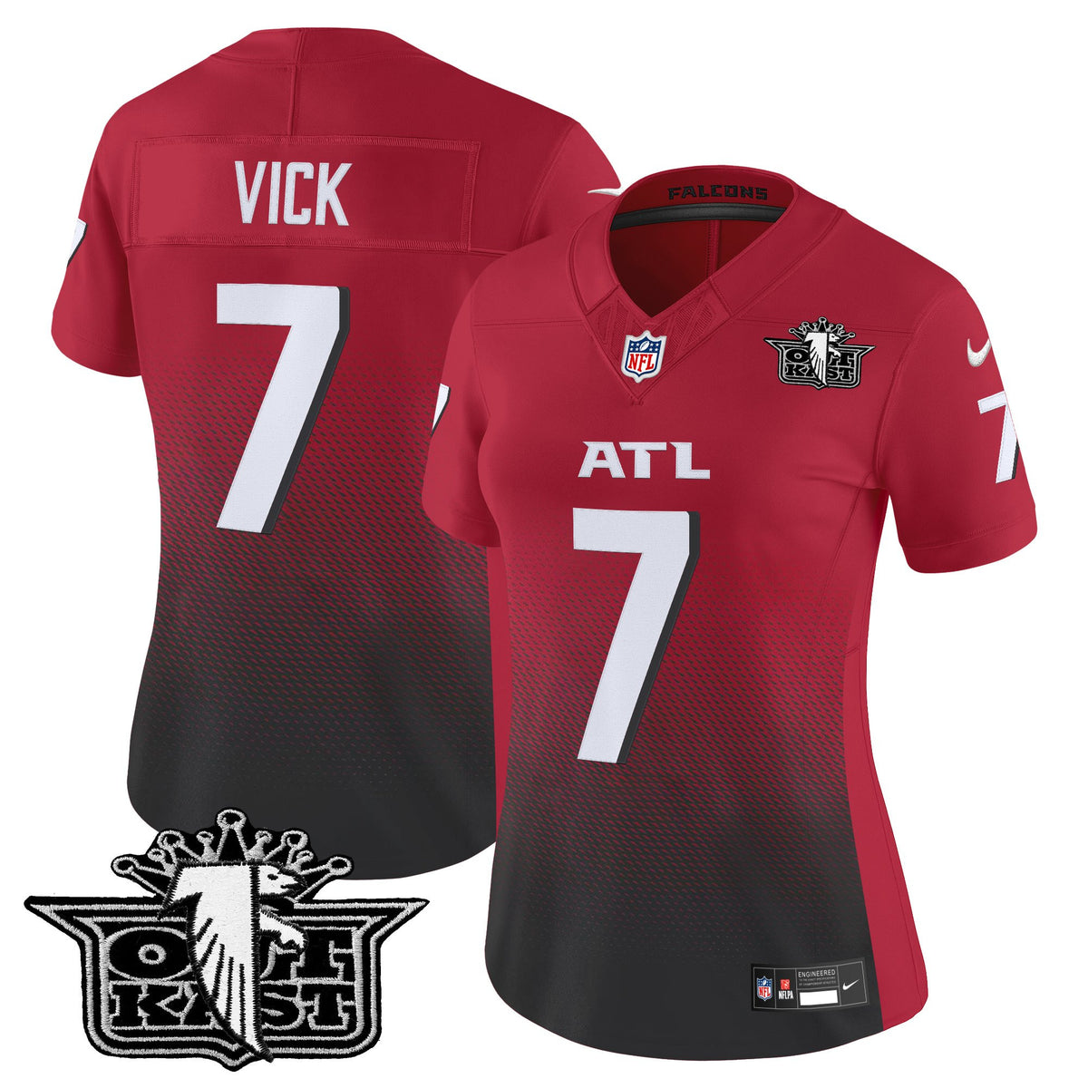 Women's Outkast x Atlanta Falcons 2025 Vapor Limited Jersey - All Stitched - Red - Michael Vick — view 1