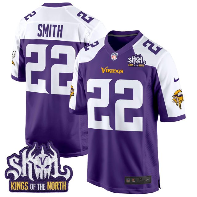 Men's Minnesota Vikings King Of The North Patch Game Jersey - All Stitched - Purple Alternate - Harrison Smith — view 1