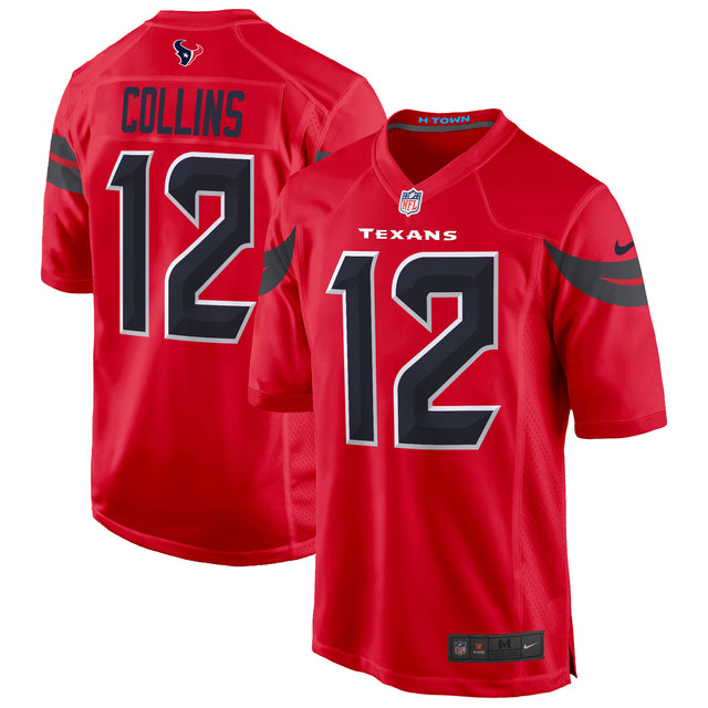 Men's Houston Texans 2024 Game Jersey - All Stitched - Red - Nico Collins — view 1