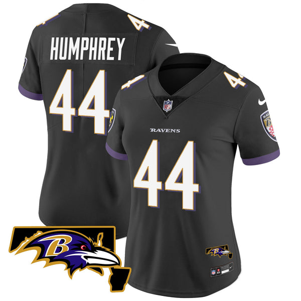 Women's Ravens Maryland Patch Vapor Limited Jersey - All Stitched - Black - Marlon Humphrey — view 1