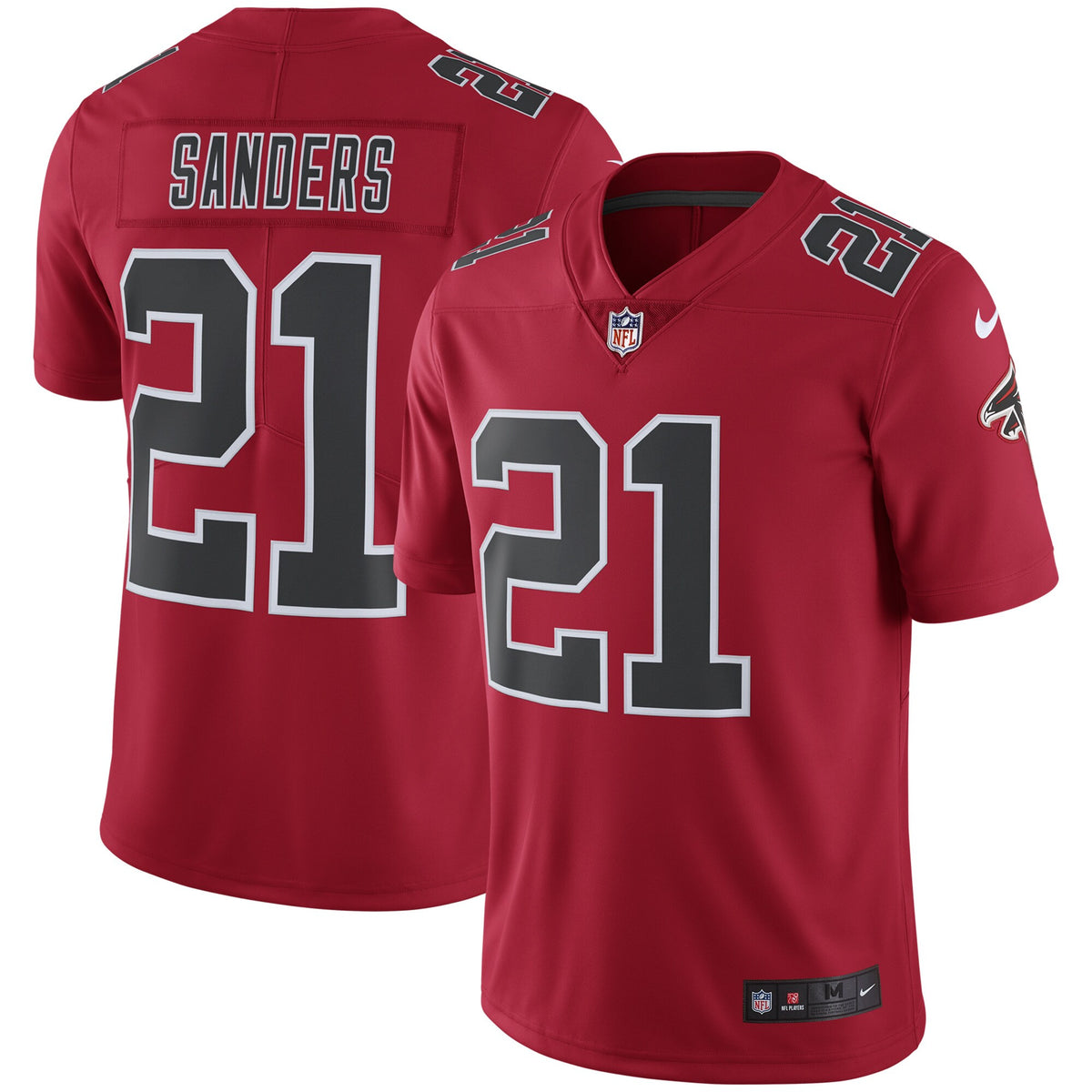 Deion Sanders Atlanta Falcons Red Jersey - All Stitched — view 1