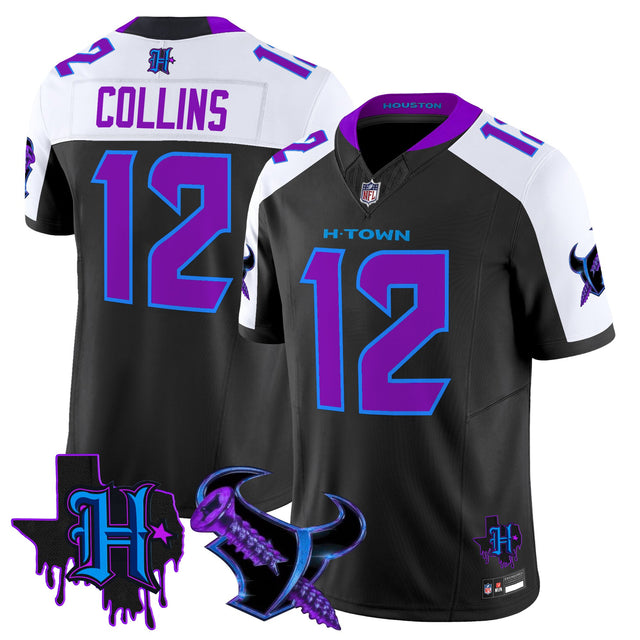 Men's Houston Texans DJ Screw Vapor Limited Jersey - All Stitched - Black Alternate - Nico Collins — view 1