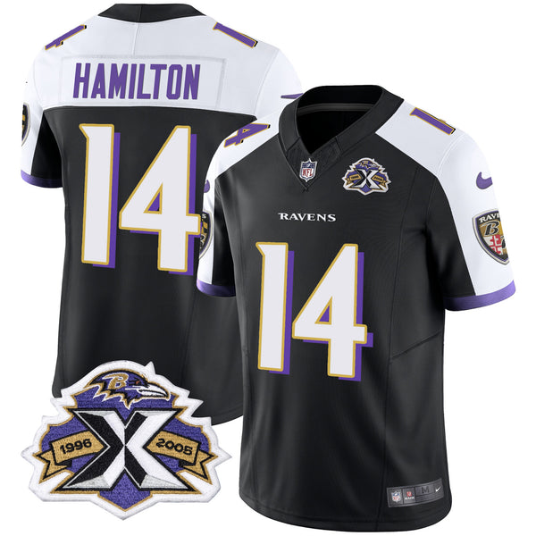 Men's Ravens 2005 Throwback Black Vapor Limited Jersey - All Stitched - Alternate - Kyle Hamilton — view 1