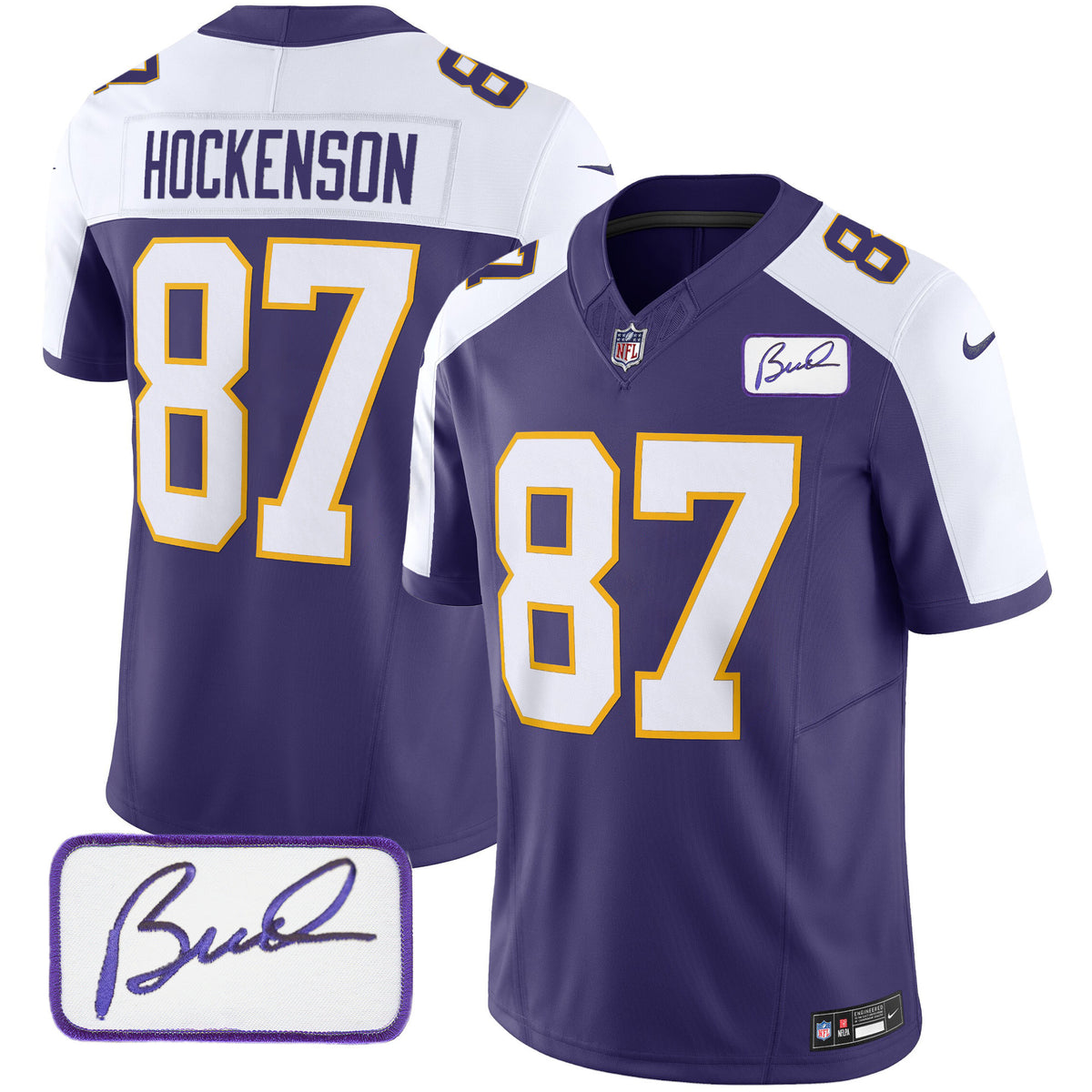 Men's Vikings Bud Grant Patch Classic Limited Jersey - All Stitched - Alternate - T.J. Hockenson — view 1