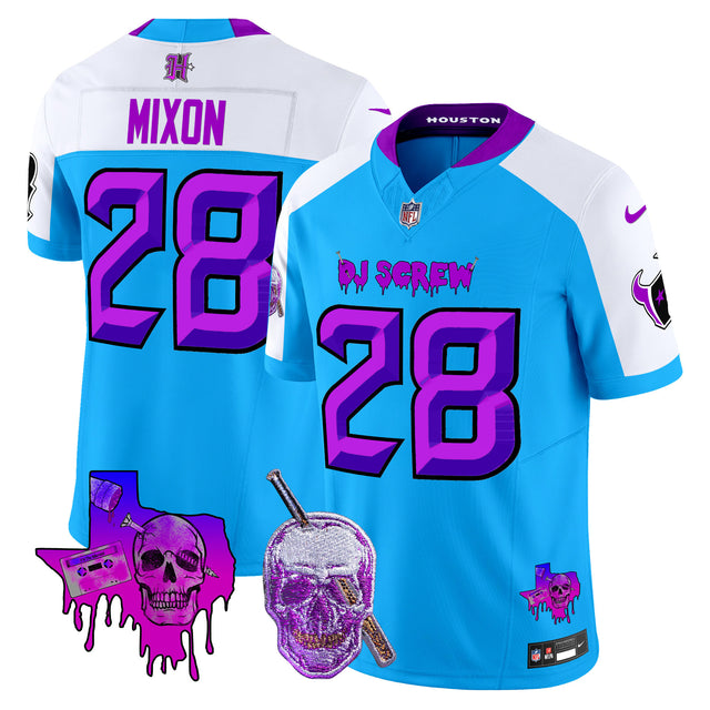 Men's Houston Texans DJ Screw Vapor Limited Jersey - All Stitched - Blue Alternate - Joe Mixon — view 1