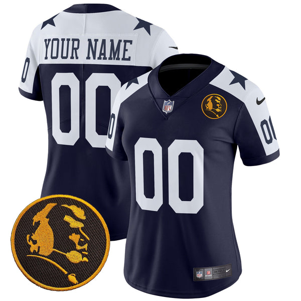 Cowboys Texas & John Madden Patch Vapor Limited Custom Jersey V2 - All Stitched - Navy Alternate — view 1