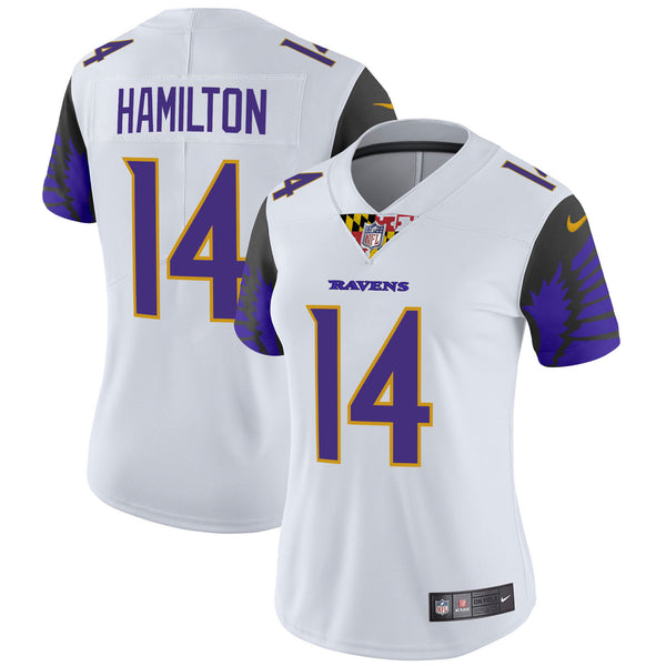 Women's Ravens Special Vapor Limited Jersey - All Stitched - White - Kyle Hamilton — view 1