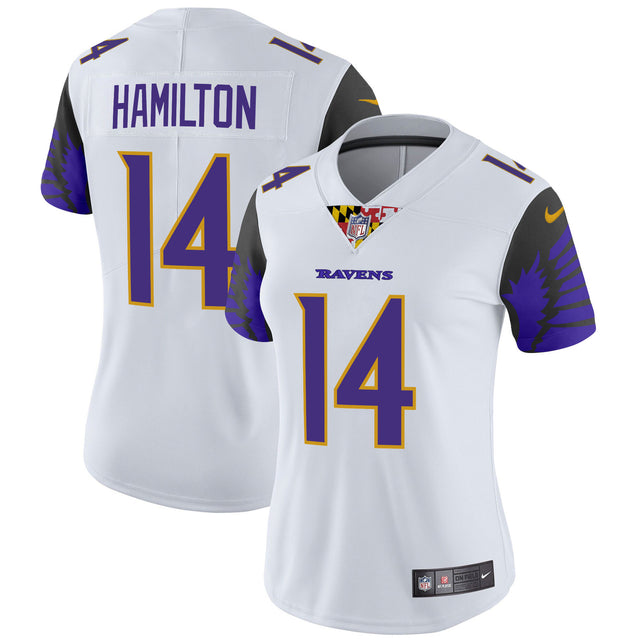Women's Ravens Special Vapor Limited Jersey - All Stitched - White - Kyle Hamilton — view 1