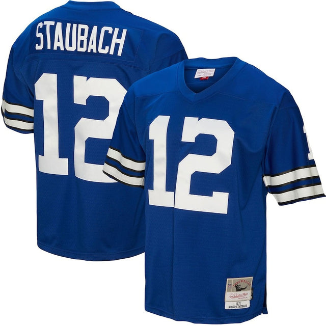 Roger Staubach #12 Dallas Cowboys Royal Blue Jersey - All Stitched - Roger Staubach — view 1