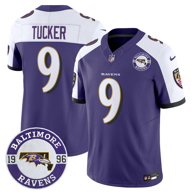 Men's Ravens 2024 Vapor Limited Jersey - Est. 1996 Patch - All Stitched - Purple Alternate - Justin Tucker — view 1