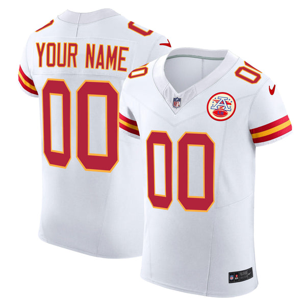 Chiefs Vapor Elite Custom Jersey - All Stitched - White — view 1
