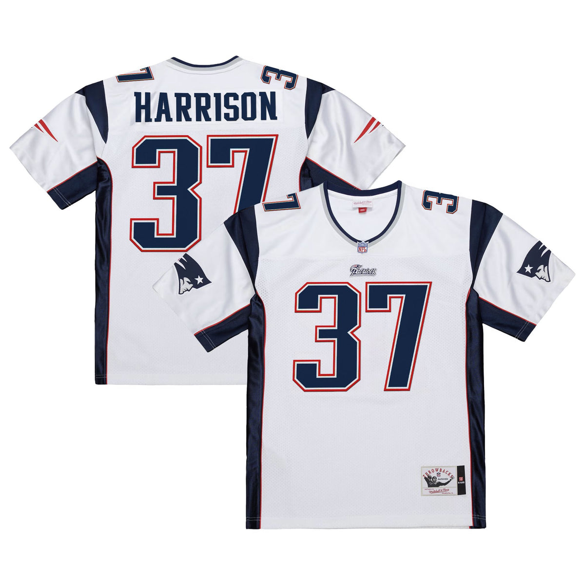 Men's New England Patriots Throwback Player Jersey - All Stitched - White - Rodney Harrison — view 1