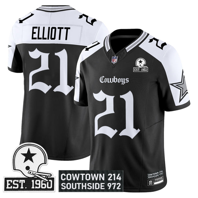 Men's Dallas Cowboys 'Gothic Lone Star Edition' Vapor Limited Jersey - All Stitched - Alternate - Ezekiel Elliott — view 1