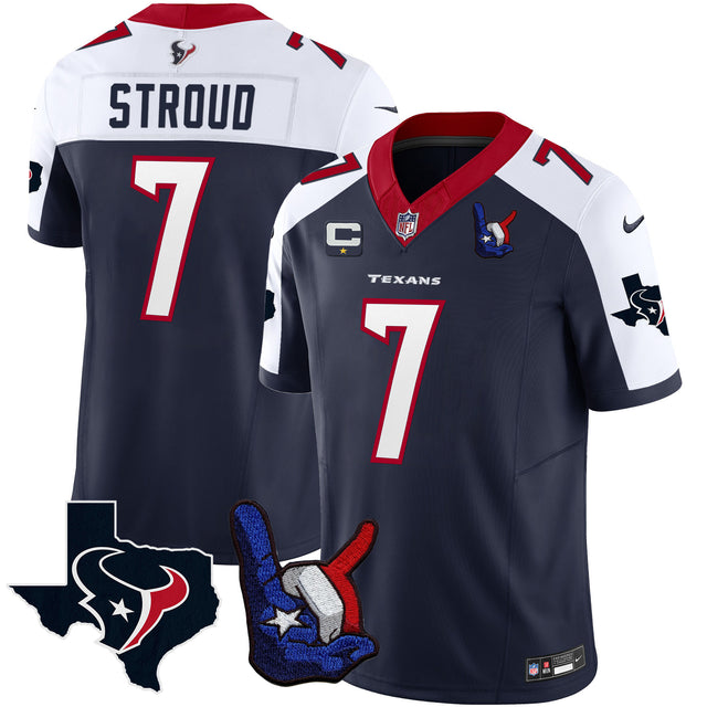 Men's Houston Texans Hand Sign Throwing Up The H Vapor Jersey - All Stitched - Alternate - C.J. Stroud ~5701161 — view 1