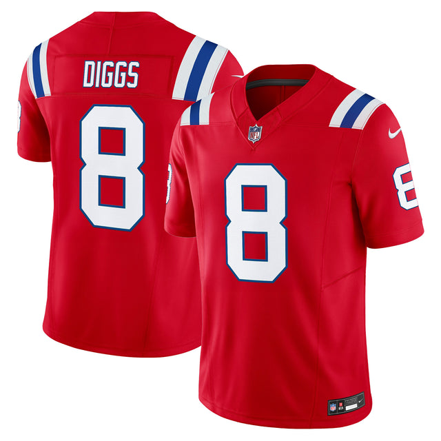 Men's New England Patriots 2025 Vapor Limited Jersey - All Stitched - Red - Stefon Diggs — view 1