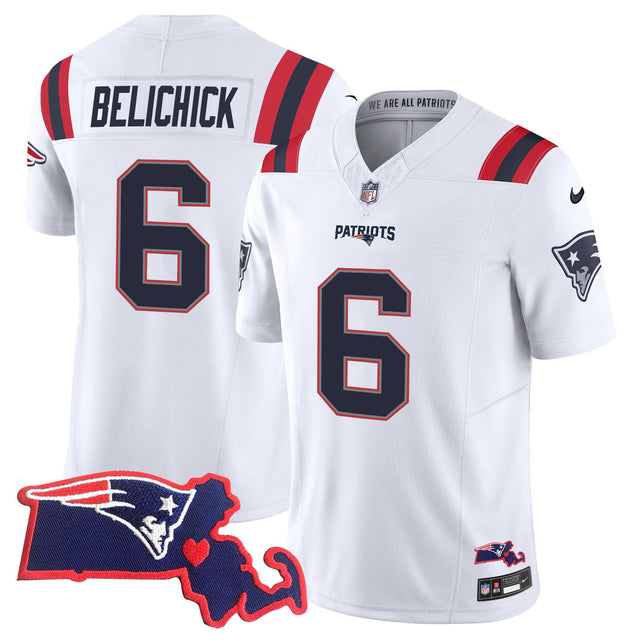 Women's Patriots Bill Belichick 6x Champions Vapor Jersey - All Stitched - White - Bill Belichick — view 1
