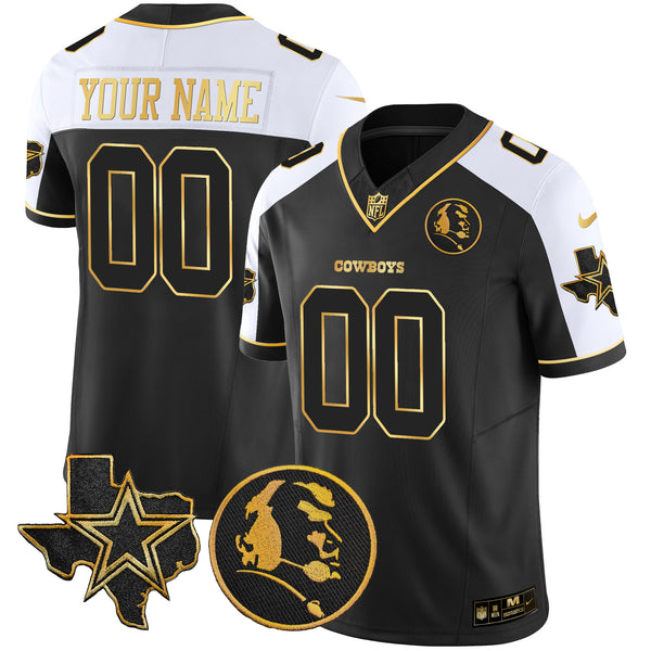 Cowboys Texas & John Madden Patch Gold Vapor Limited Custom Jersey - All Stitched - Alternate — view 1