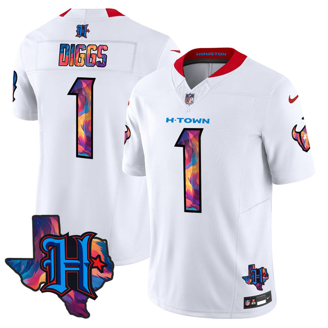 Men's Houston Texans 2024 Special Vapor Limited Jersey - All Stitched - White - Stefon Diggs — view 1
