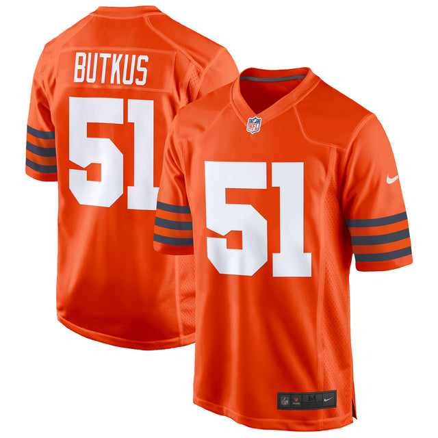 Men's Chicago Bears Throwback Game Jersey - All Stitched - Orange - Dick Butkus — view 1