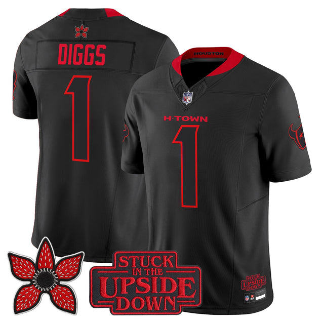 Houston Texans 'Stranger Things Edition' Vapor Limited Jersey V2 - All Stitched - Stefon Diggs — view 1