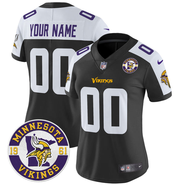 Minnesota Vikings 2024 Vapor Limited Custom Jersey V2 - Est. 1961 Patch - All Stitched - Black Alternate — view 1