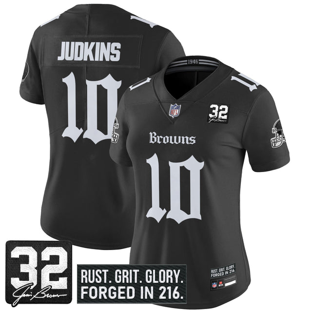 Women's Cleveland Browns 'Gothic Dawg Shadows Drop' Vapor Limited Jersey - All Stitched — view 1