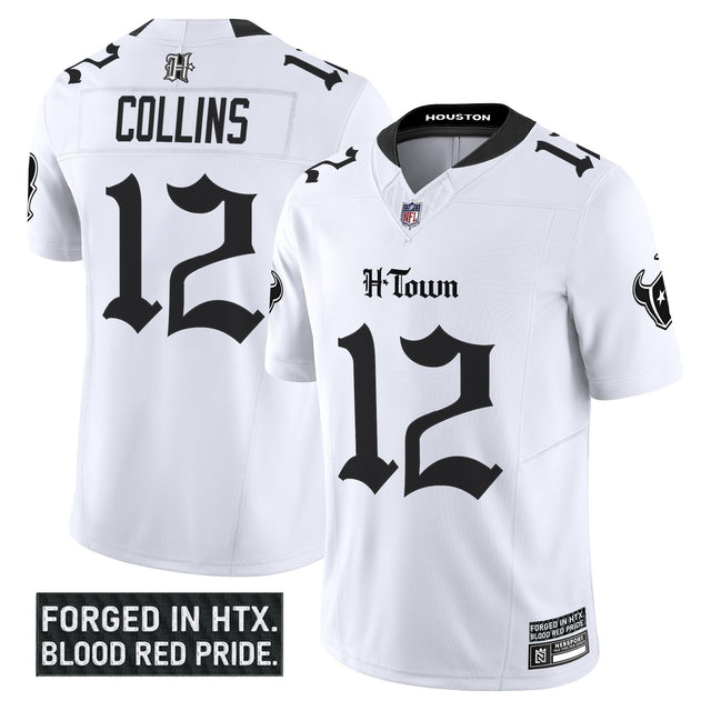 Men's Houston Texans 'Gothic Lone Star Shadows Edition' Vapor Limited Jersey - All Stitched - White - Nico Collins — view 1