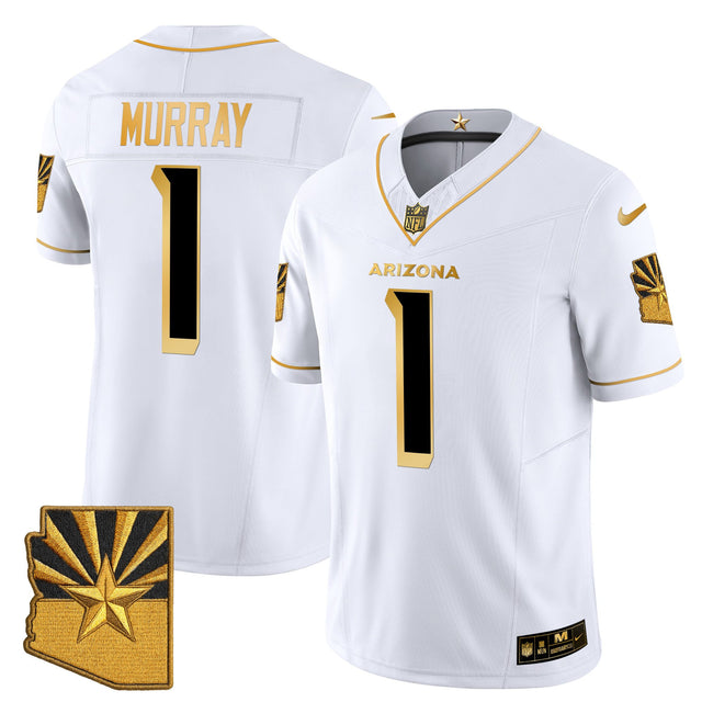Men's Arizona Cardinals 2025 Rivalries Gold Vapor Limited Jersey - All Stitched - White Gold - Kyler Murray — view 1