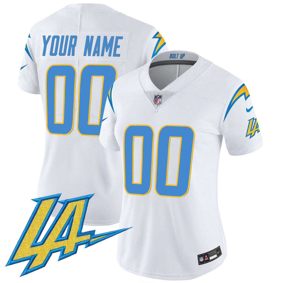 Chargers Vapor Limited Custom Jersey V2 - All Stitched - White — view 1