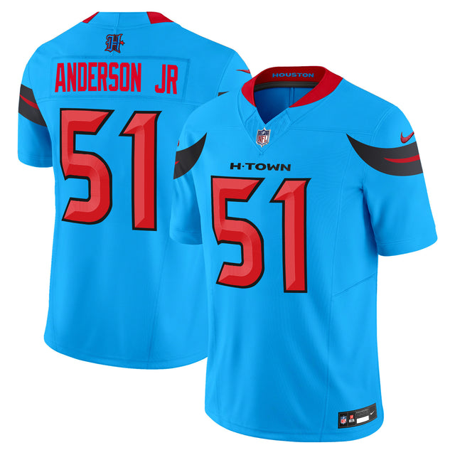 Men's Houston Texans 2024 Vapor Limited Jersey V3 - All Stitched - Blue - Will Anderson Jr — view 1