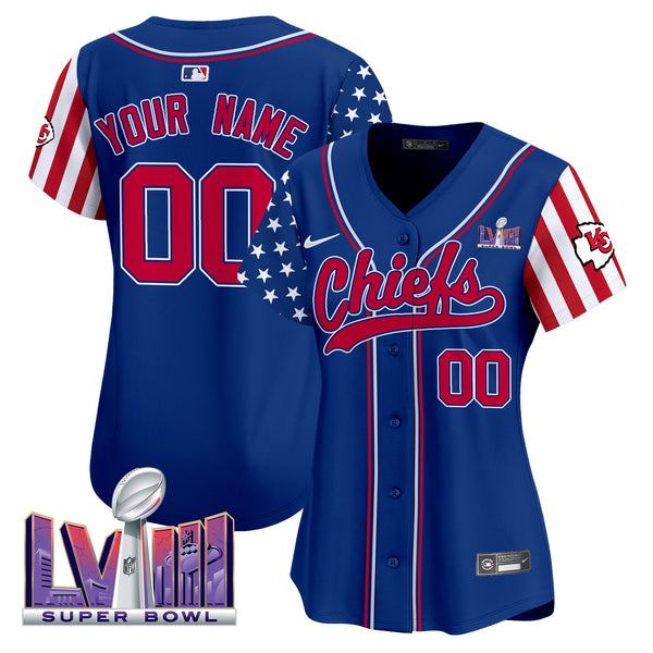 Chiefs 2024 American Style Vapor Premier Limited Custom Jersey - All Stitched - Royal — view 1